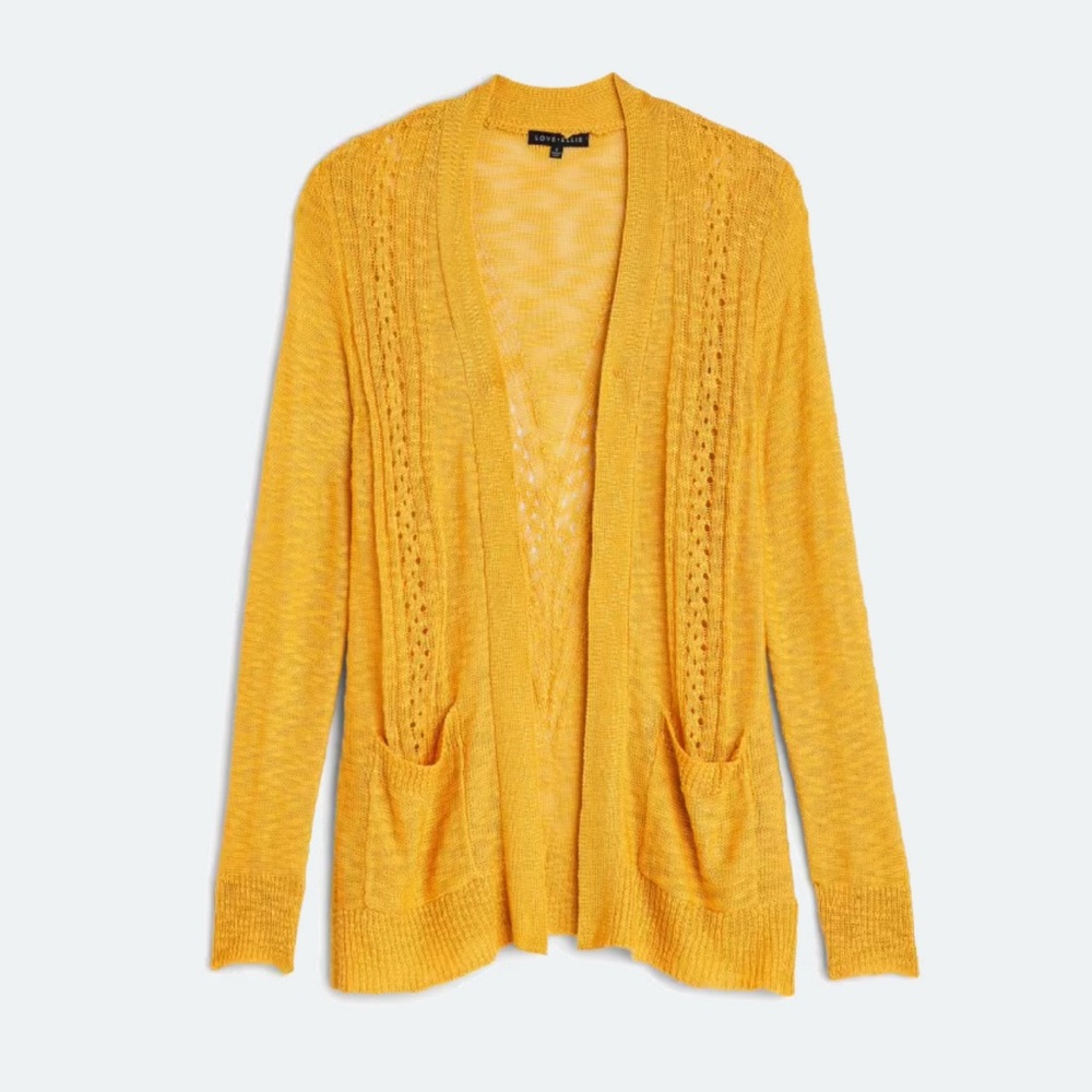 Yellow Open-Front Sweater